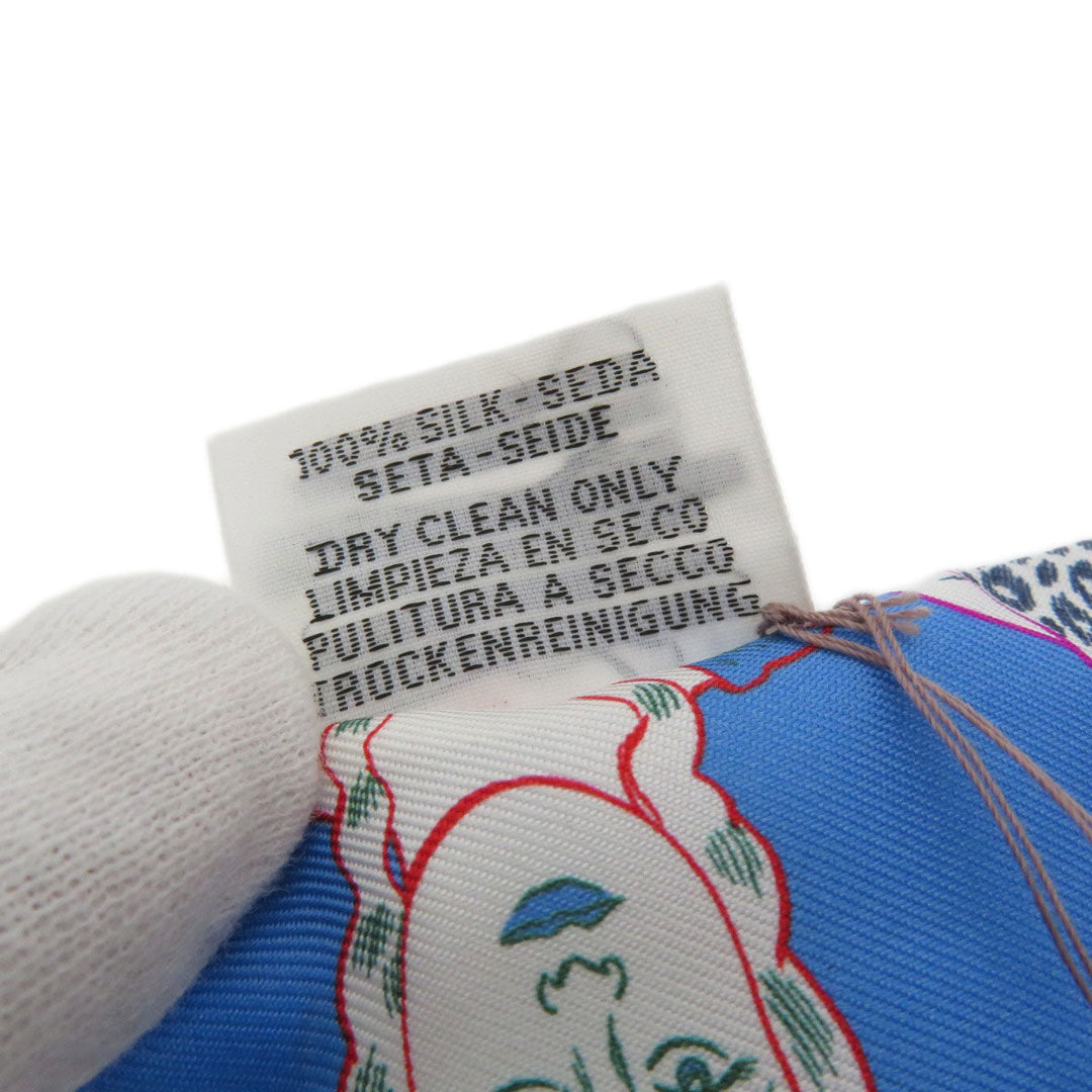 HERMES scarf silk blue Twilly Women Used Authentic