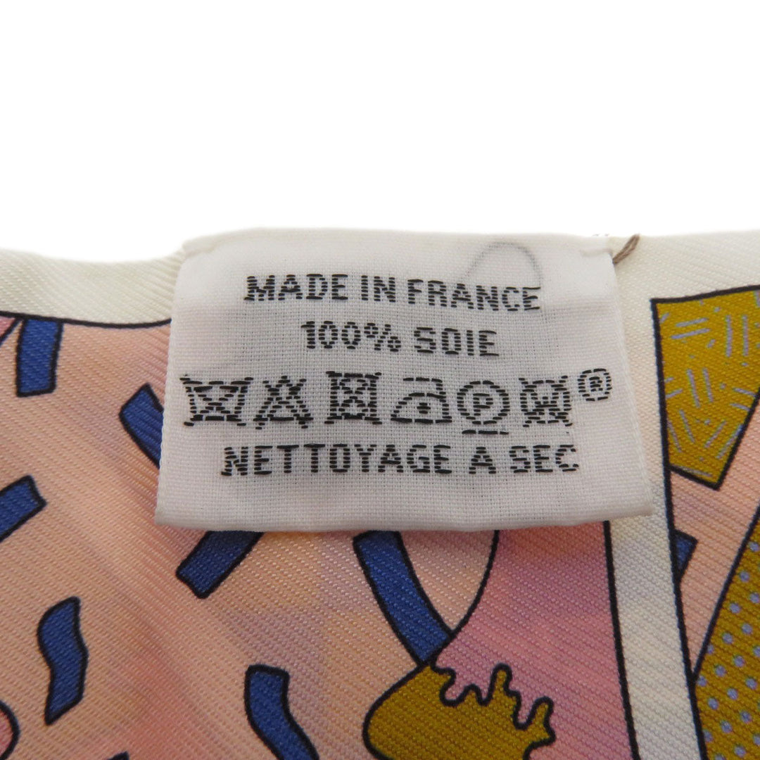 HERMES scarf silk white Twilly Women Used Authentic