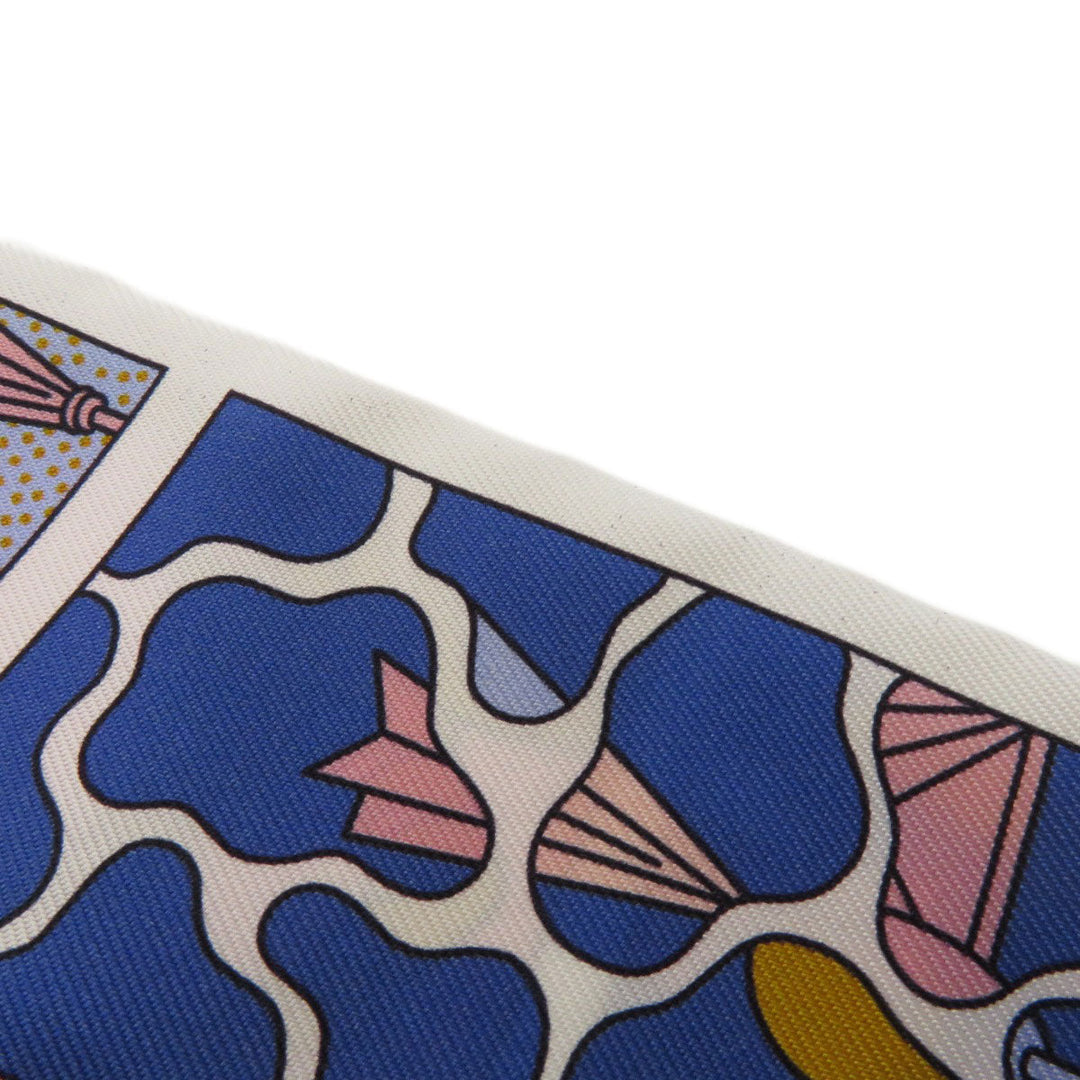 HERMES scarf silk white Twilly Women Used Authentic