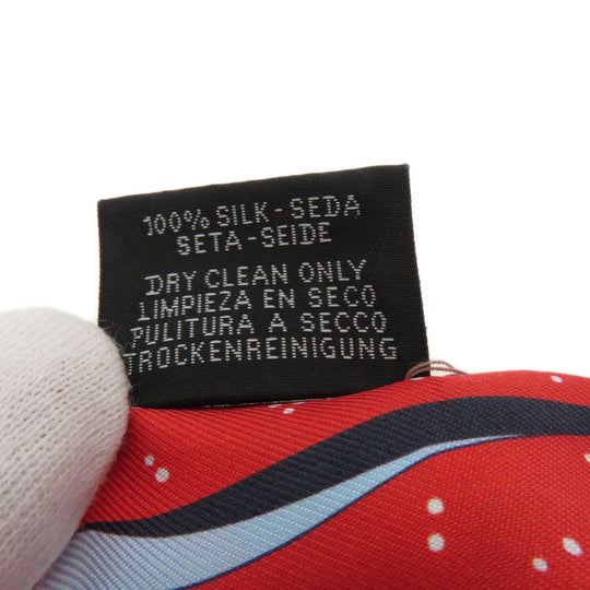 HERMES scarf silk Red Twilly Women Used Authentic
