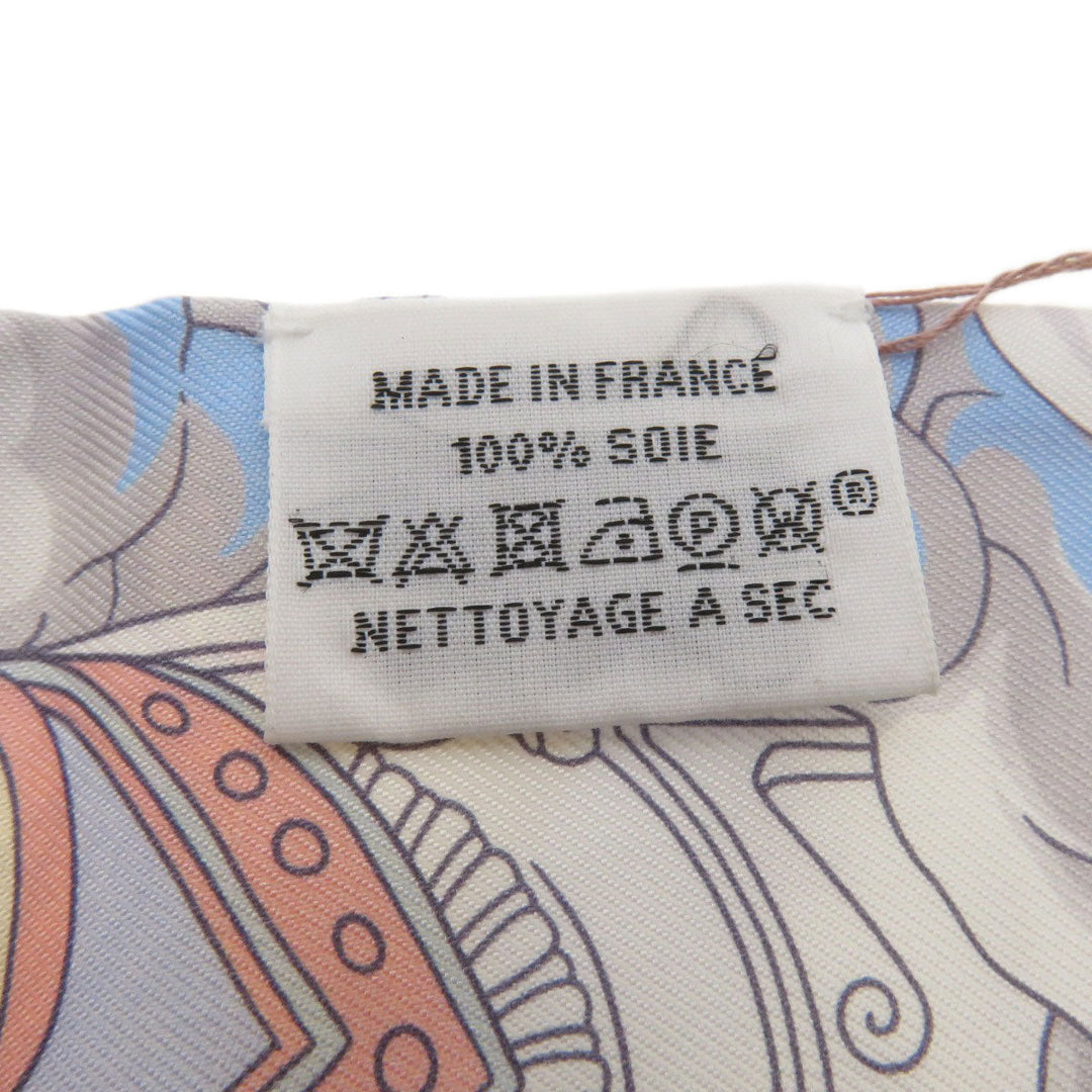 HERMES scarf silk Brown Twilly Women Used Authentic