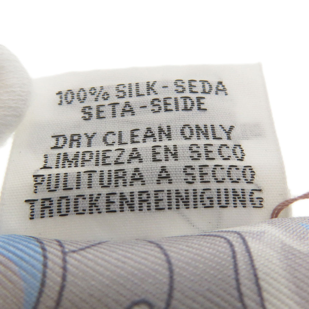 HERMES scarf silk Brown Twilly Women Used Authentic