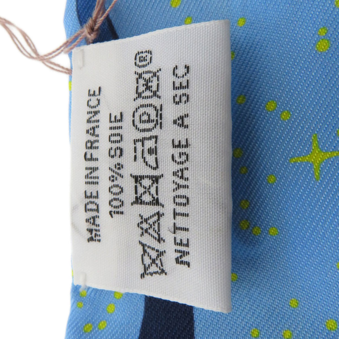 HERMES scarf silk blue Twilly Women Used Authentic