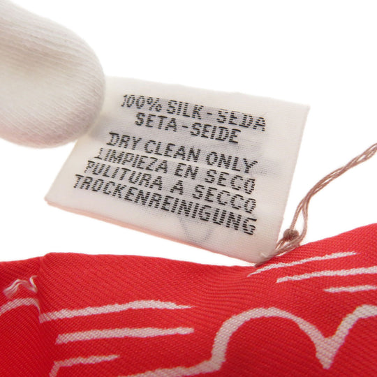 HERMES scarf silk Red Twilly Women Used Authentic
