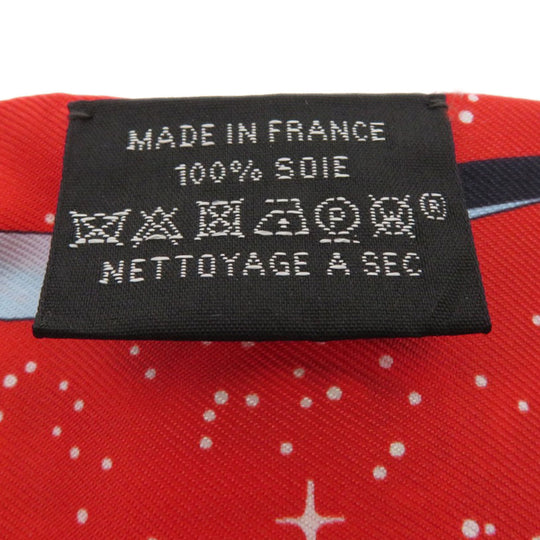 HERMES scarf silk Red Twilly Women Used Authentic