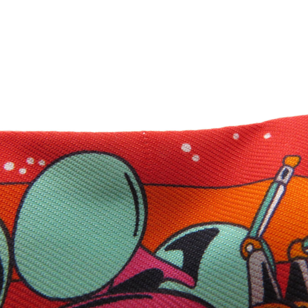 HERMES scarf silk Red Twilly Women Used Authentic