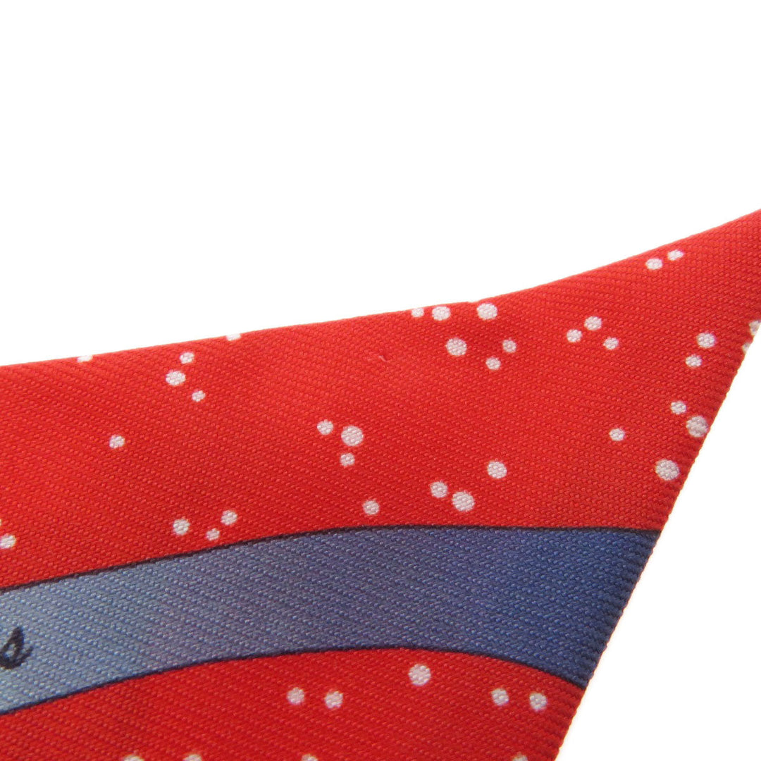 HERMES scarf silk Red Twilly Women Used Authentic