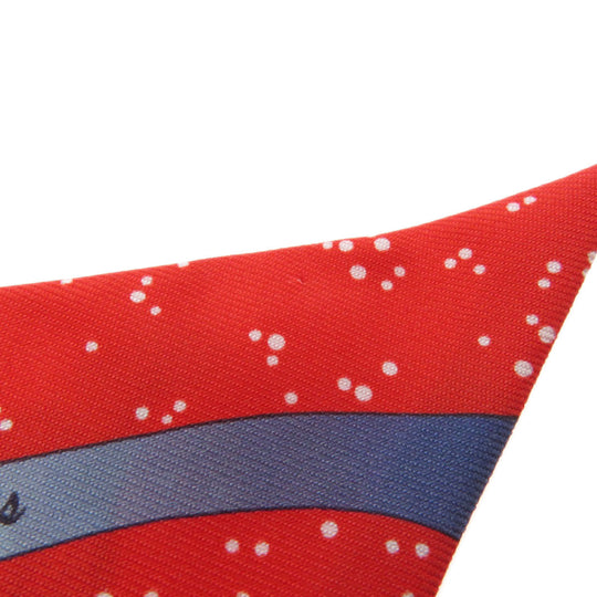 HERMES scarf silk Red Twilly Women Used Authentic
