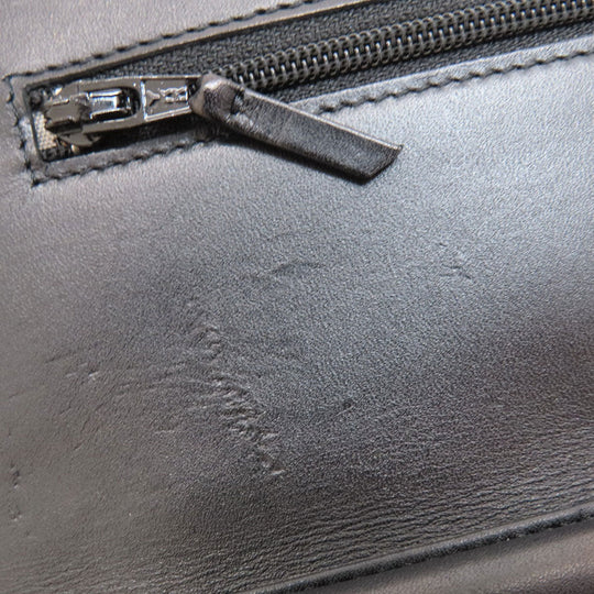 CHANEL Long Wallet Purse Calfskin black Chain Wallet Cambon Line SilverMetal