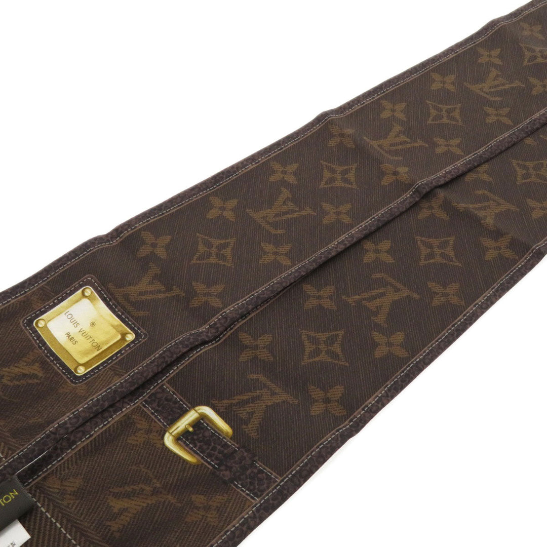 LOUIS VUITTON scarf M72396 silk Brown Bando New Denim Women Used Authentic
