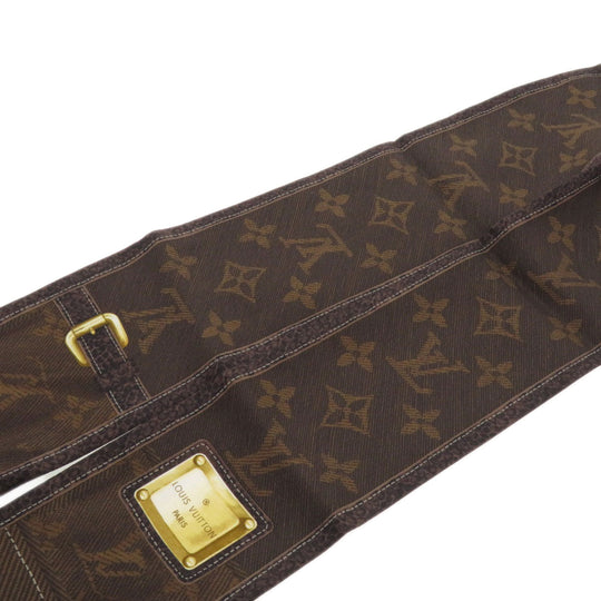 LOUIS VUITTON scarf M72396 silk Brown Bando New Denim Women Used Authentic