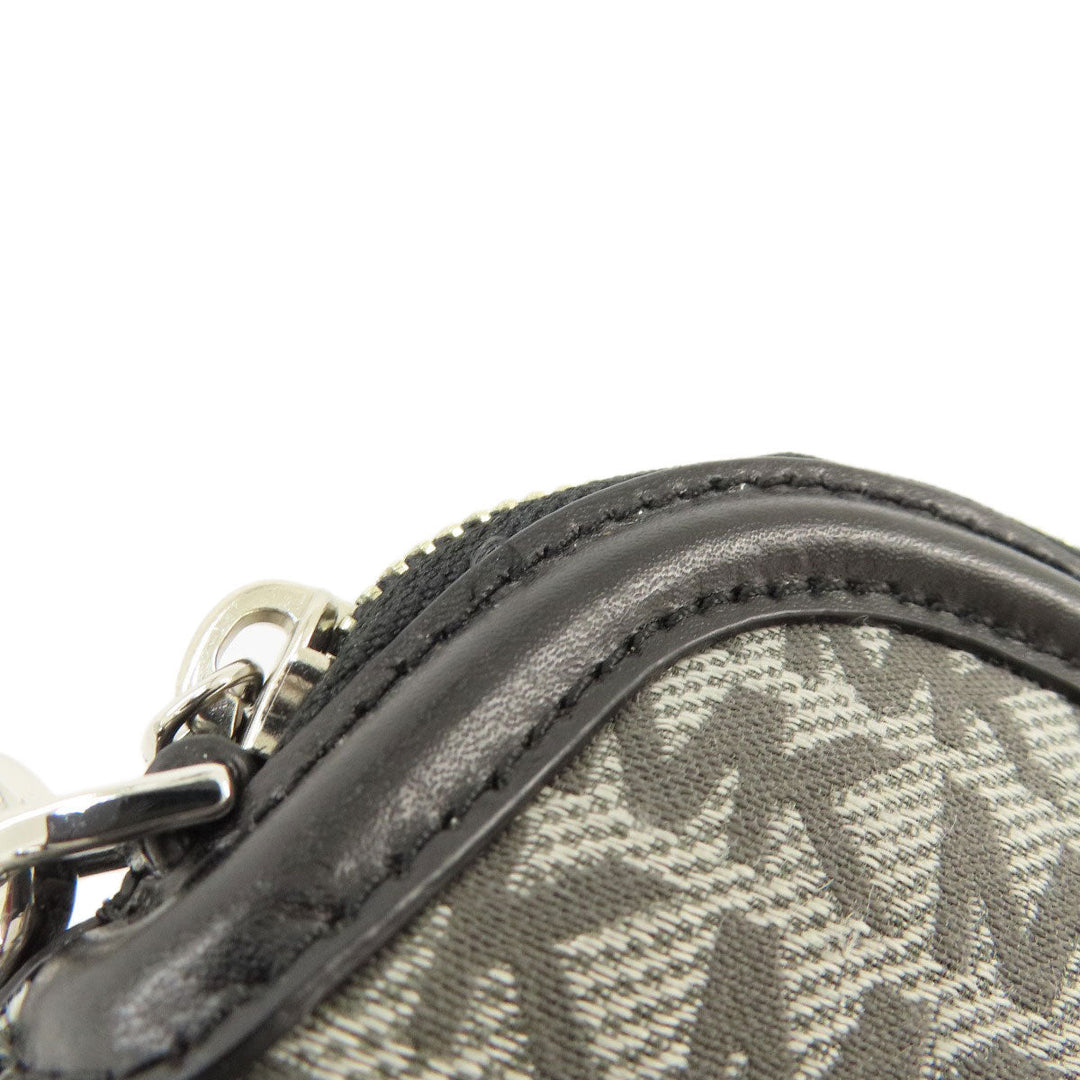 MICHAEL KORS Shoulder Bag canvas black MK signature Women Used Authentic