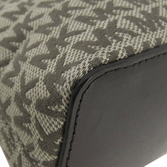 MICHAEL KORS Shoulder Bag canvas black MK signature Women Used Authentic