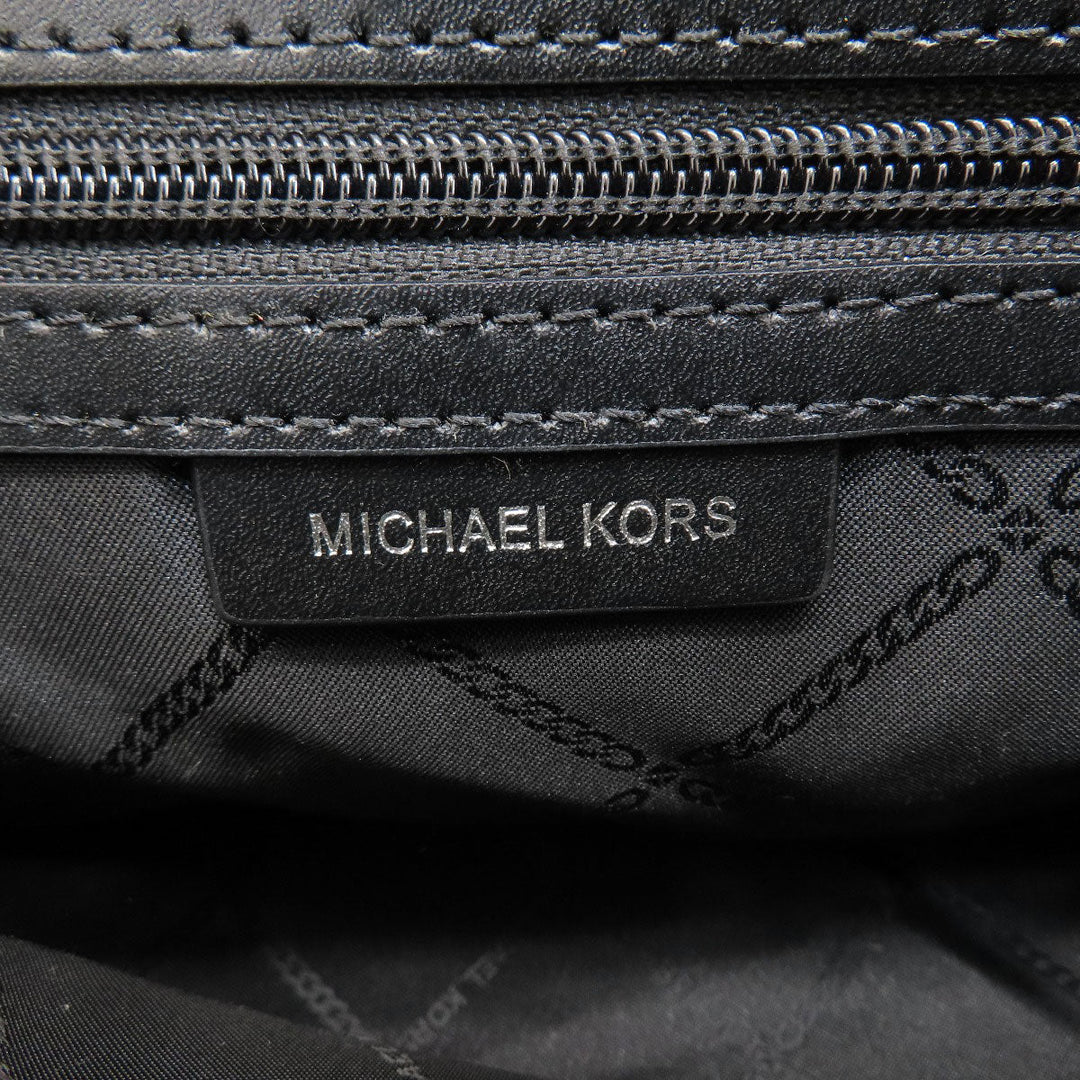 MICHAEL KORS Shoulder Bag canvas black MK signature Women Used Authentic