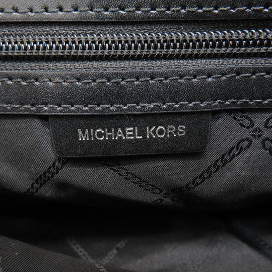 MICHAEL KORS Shoulder Bag canvas black MK signature Women Used Authentic