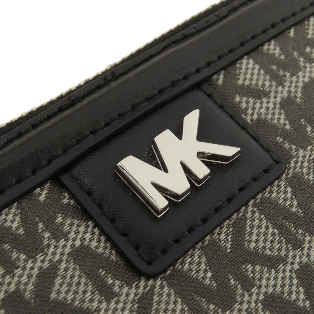 MICHAEL KORS Shoulder Bag canvas black MK signature Women Used Authentic