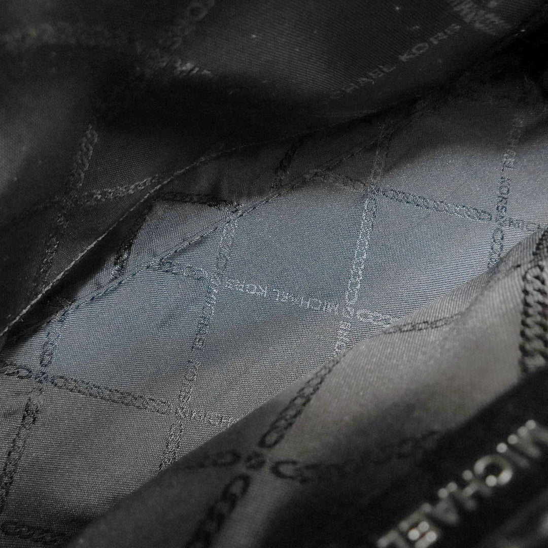MICHAEL KORS Shoulder Bag canvas black MK signature Women Used Authentic
