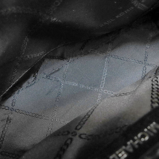 MICHAEL KORS Shoulder Bag canvas black MK signature Women Used Authentic