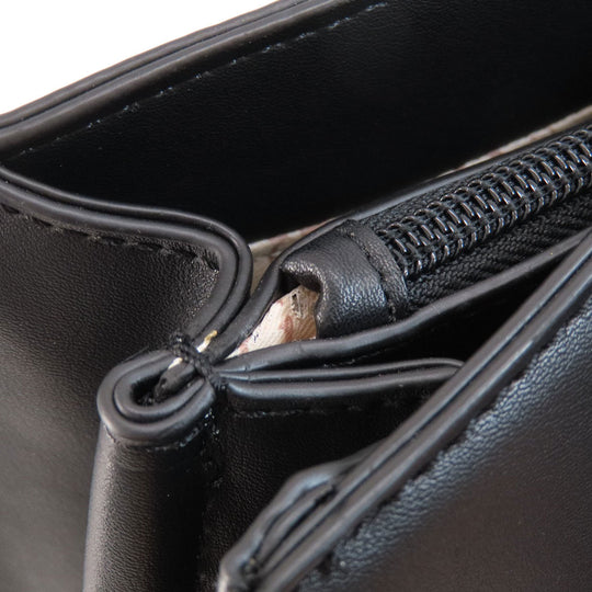 Guess Tote Bag leather black logoMetal 2WAY Women Used Authentic