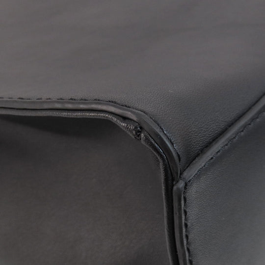 Guess Tote Bag leather black logoMetal 2WAY Women Used Authentic