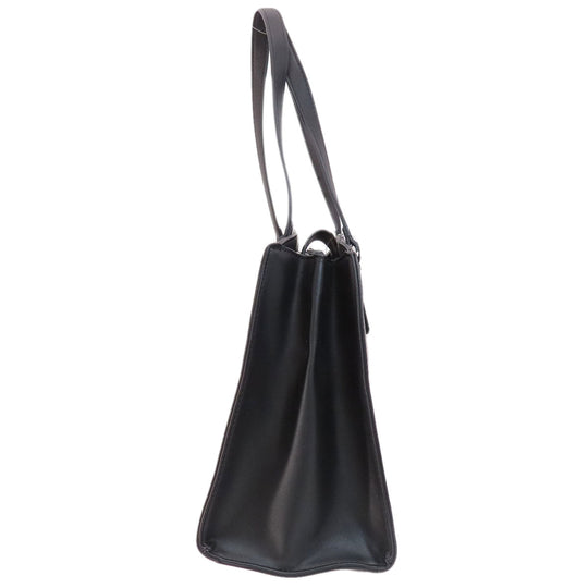 Guess Tote Bag leather black logoMetal 2WAY Women Used Authentic