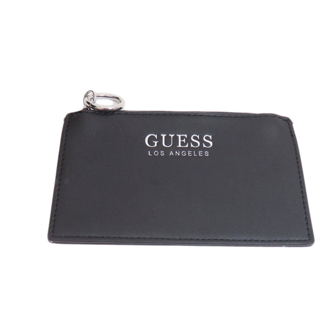 Guess Tote Bag leather black logoMetal 2WAY Women Used Authentic