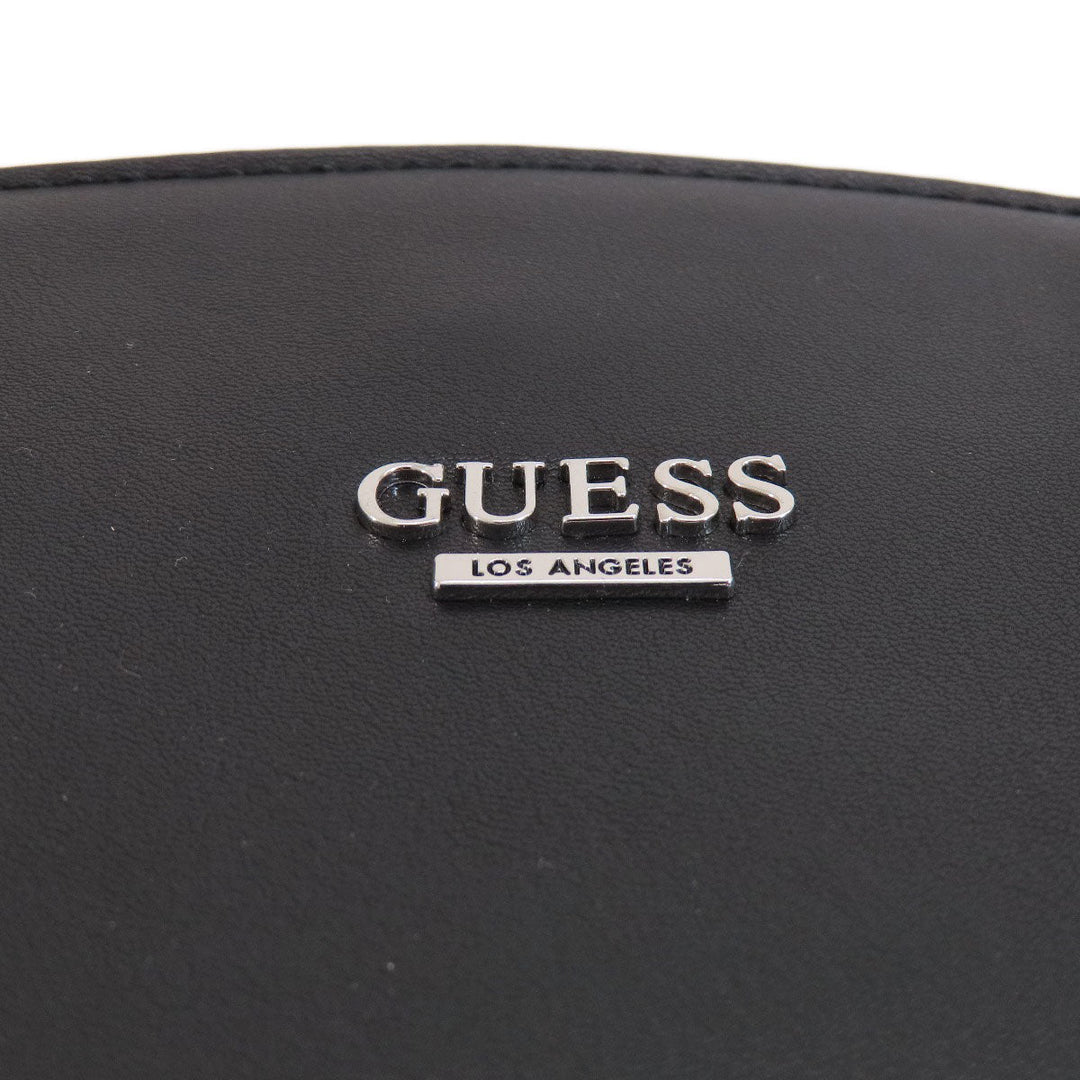 Guess Tote Bag leather black logoMetal 2WAY Women Used Authentic