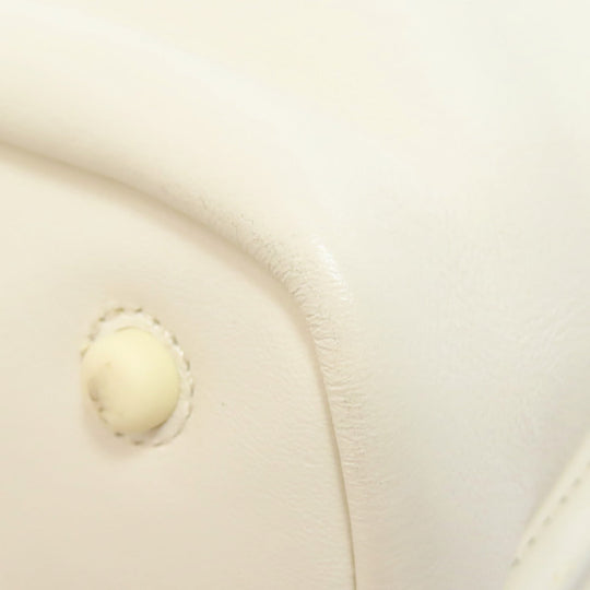 COLE HAAN Handbag leather white Collective Satchel 2WAY Women Used Authentic