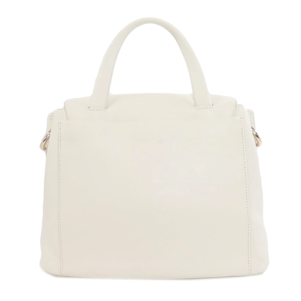 COLE HAAN Handbag leather white Collective Satchel 2WAY Women Used Authentic