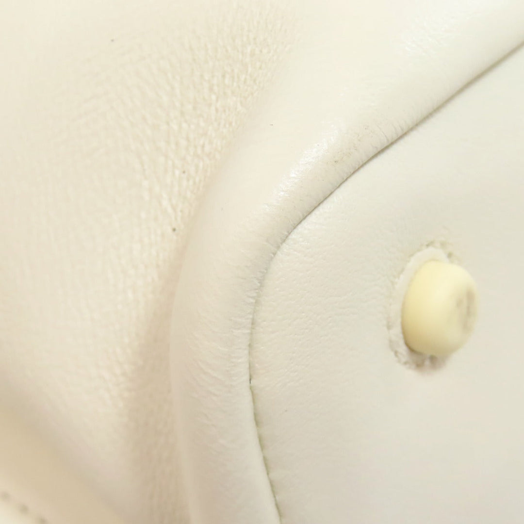 COLE HAAN Handbag leather white Collective Satchel 2WAY Women Used Authentic