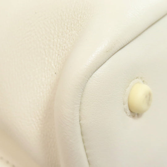 COLE HAAN Handbag leather white Collective Satchel 2WAY Women Used Authentic