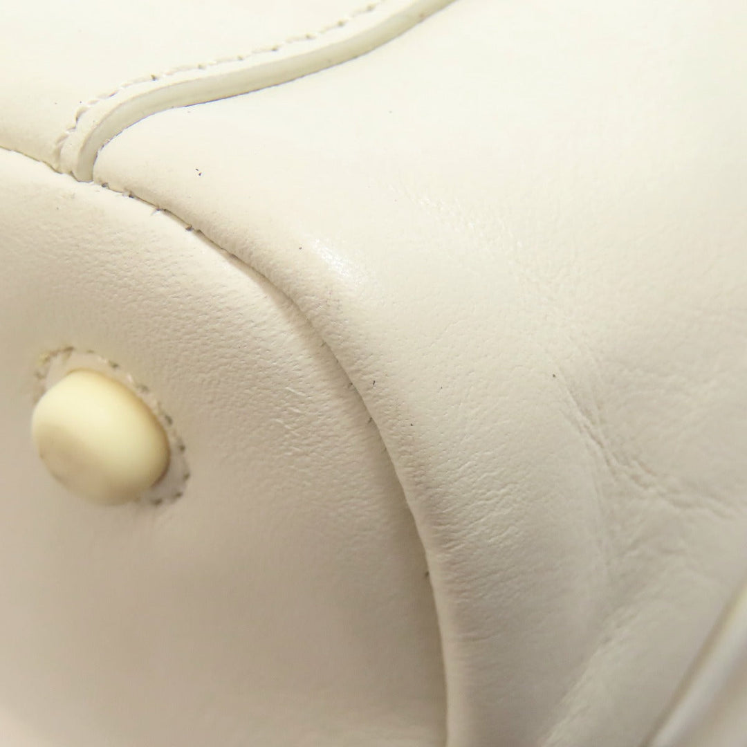 COLE HAAN Handbag leather white Collective Satchel 2WAY Women Used Authentic