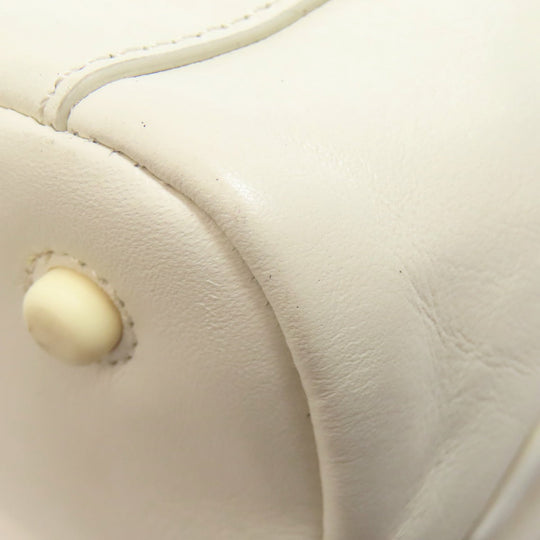 COLE HAAN Handbag leather white Collective Satchel 2WAY Women Used Authentic