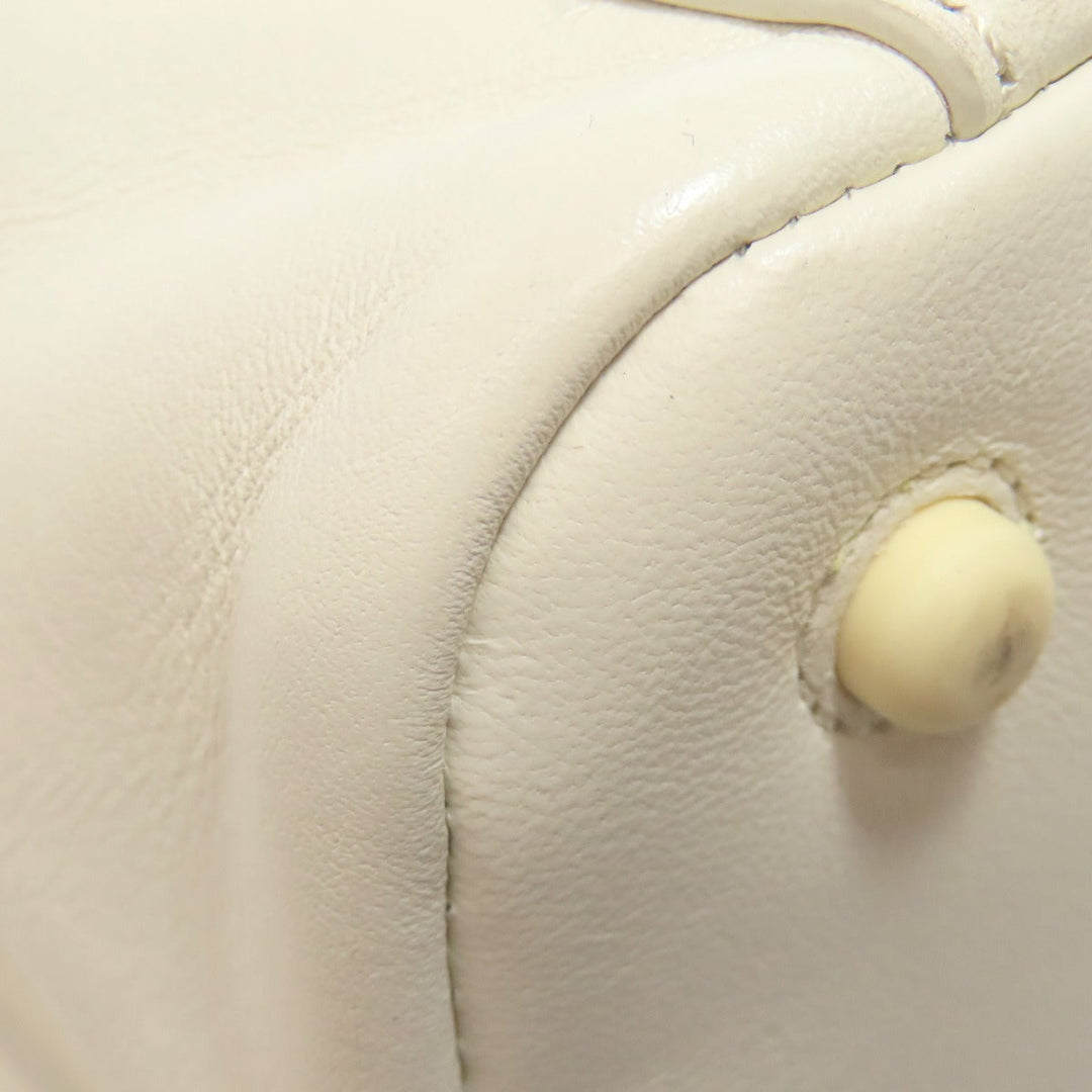 COLE HAAN Handbag leather white Collective Satchel 2WAY Women Used Authentic