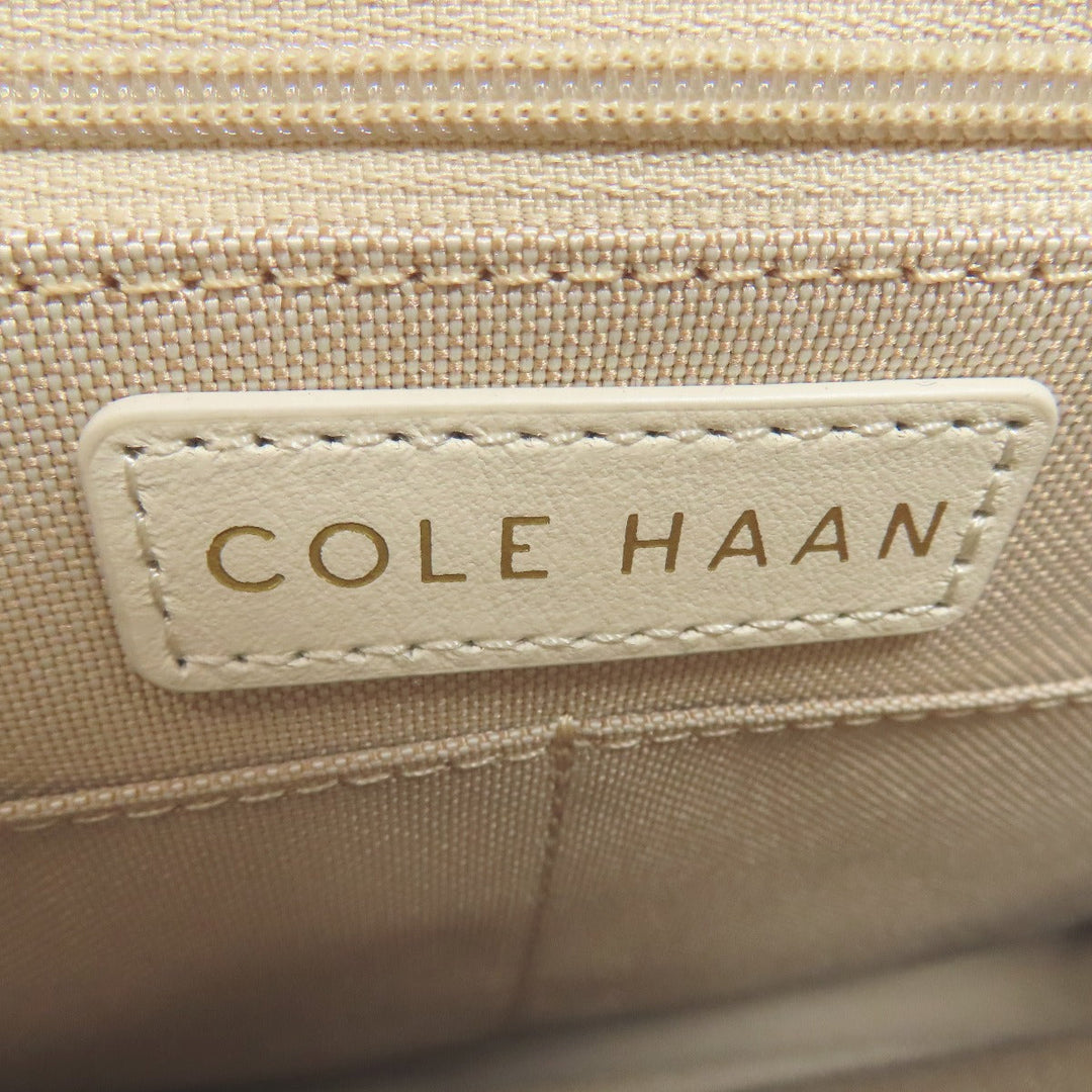 COLE HAAN Handbag leather white Collective Satchel 2WAY Women Used Authentic