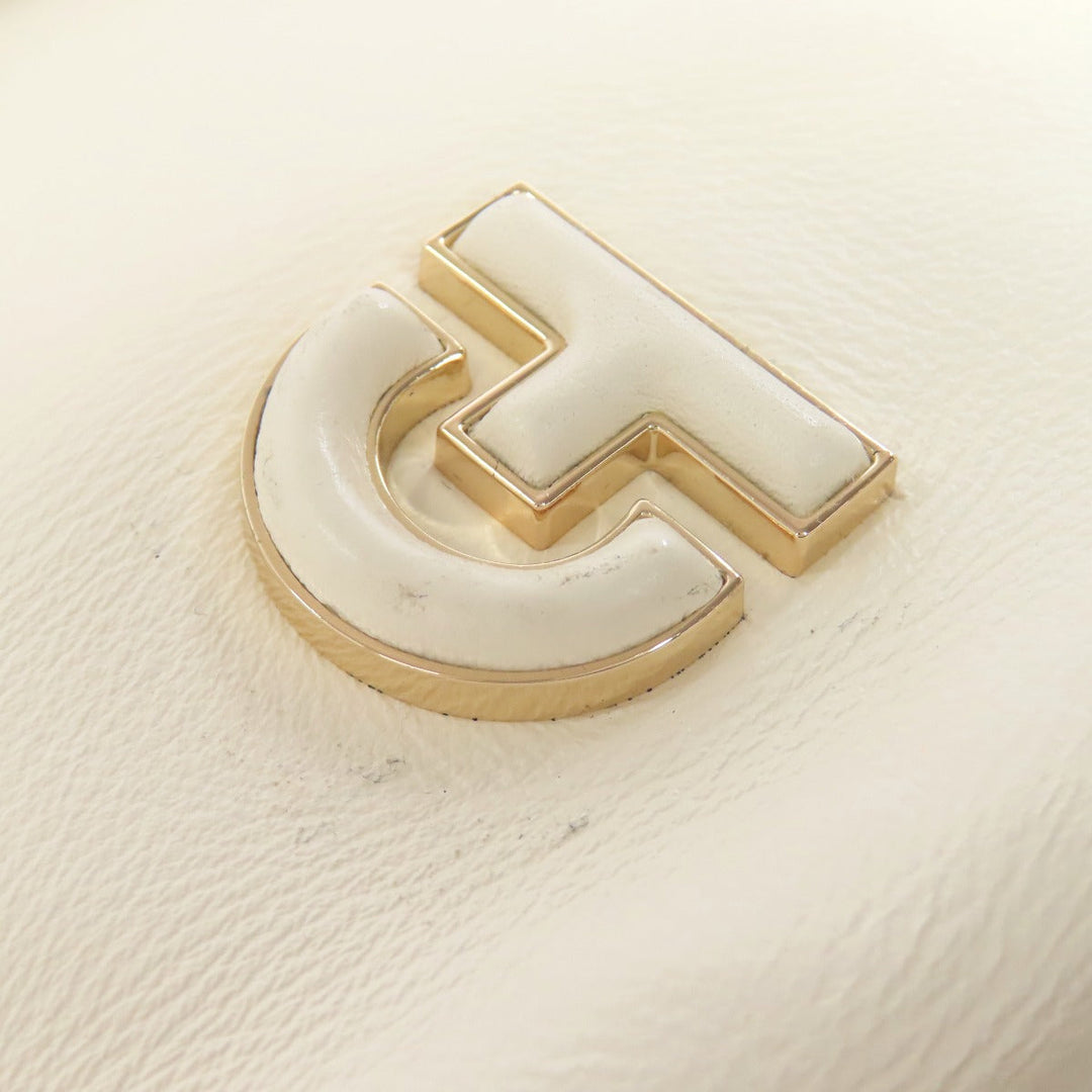 COLE HAAN Handbag leather white Collective Satchel 2WAY Women Used Authentic