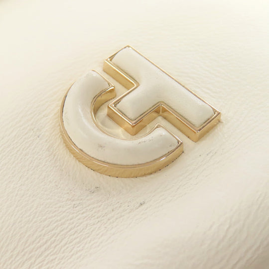 COLE HAAN Handbag leather white Collective Satchel 2WAY Women Used Authentic