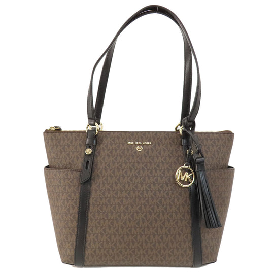MICHAEL KORS Tote Bag PVC Brown Sullivan Women Used Authentic