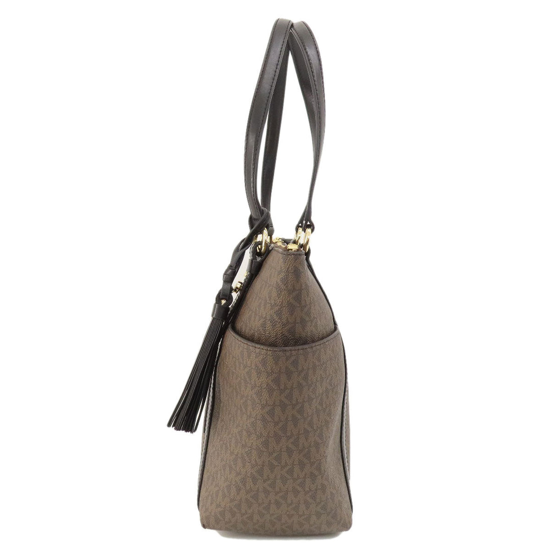 MICHAEL KORS Tote Bag PVC Brown Sullivan Women Used Authentic