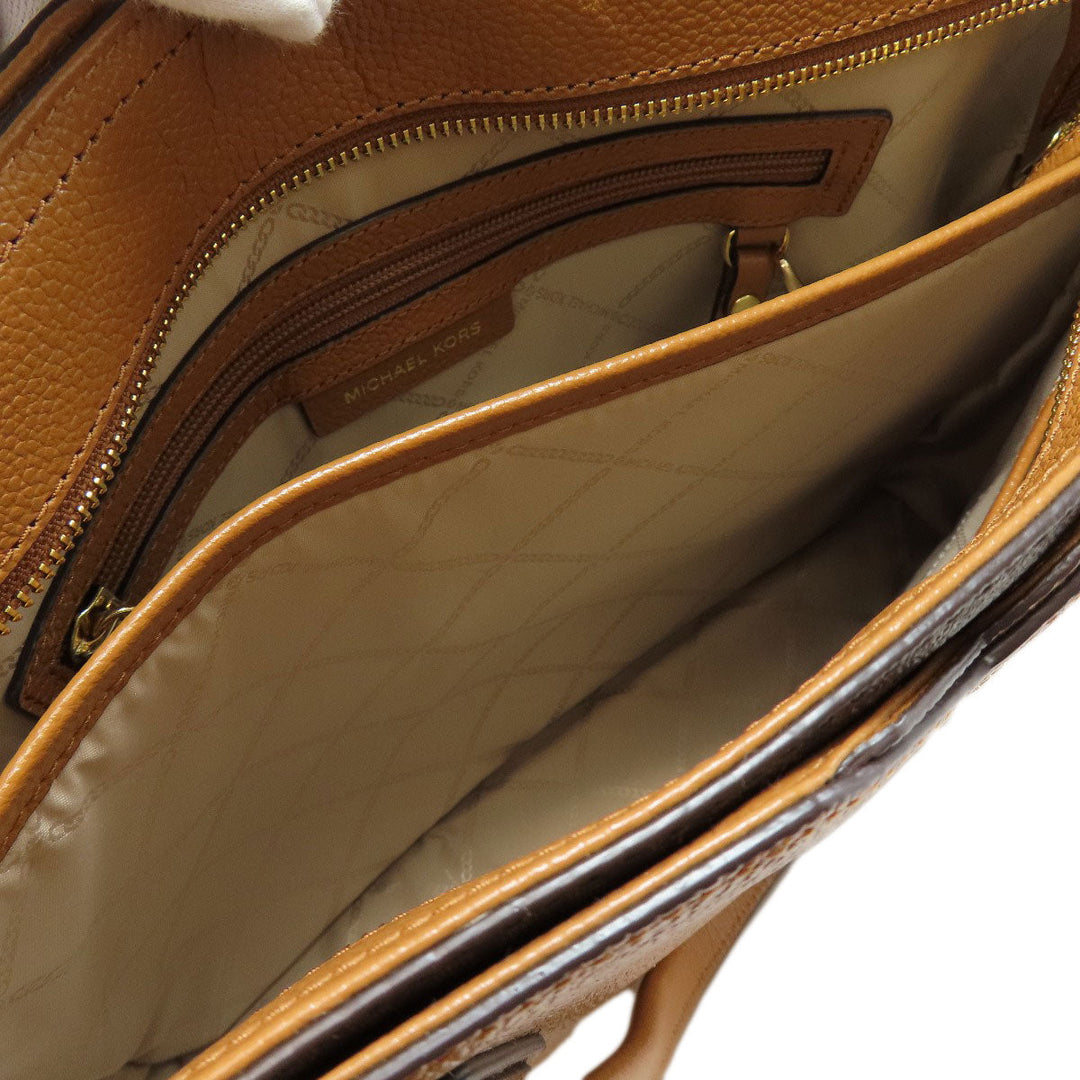 MICHAEL KORS Tote Bag PVC Brown MK signature Women Used Authentic