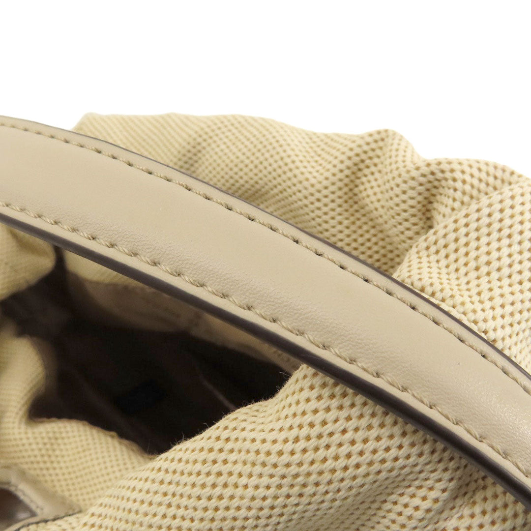 MICHAEL KORS Handbag Leather, Canvas beige 2WAY Women Used Authentic