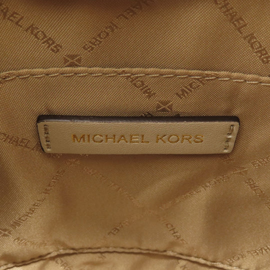 MICHAEL KORS Handbag Leather, Canvas beige 2WAY Women Used Authentic