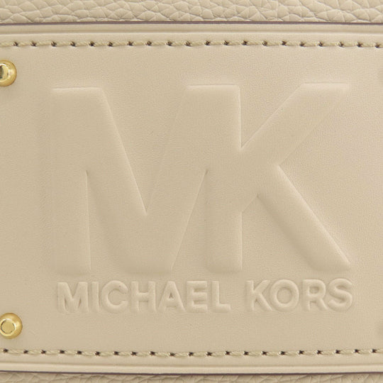 MICHAEL KORS Handbag Leather, Canvas beige 2WAY Women Used Authentic
