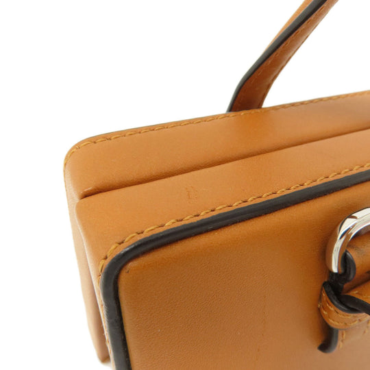 LOEWE Handbag leather Brown Postal bag 2WAY Women Used Authentic