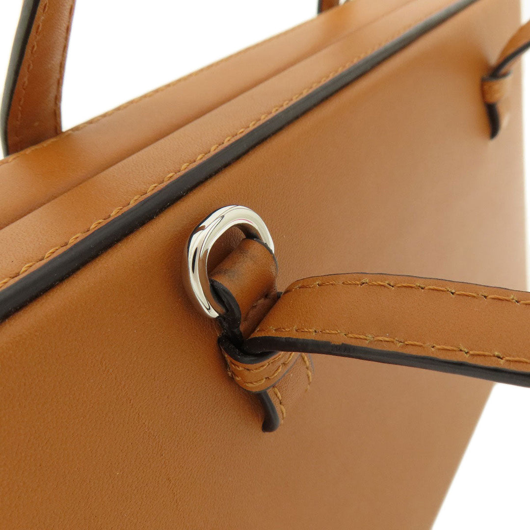 LOEWE Handbag leather Brown Postal bag 2WAY Women Used Authentic