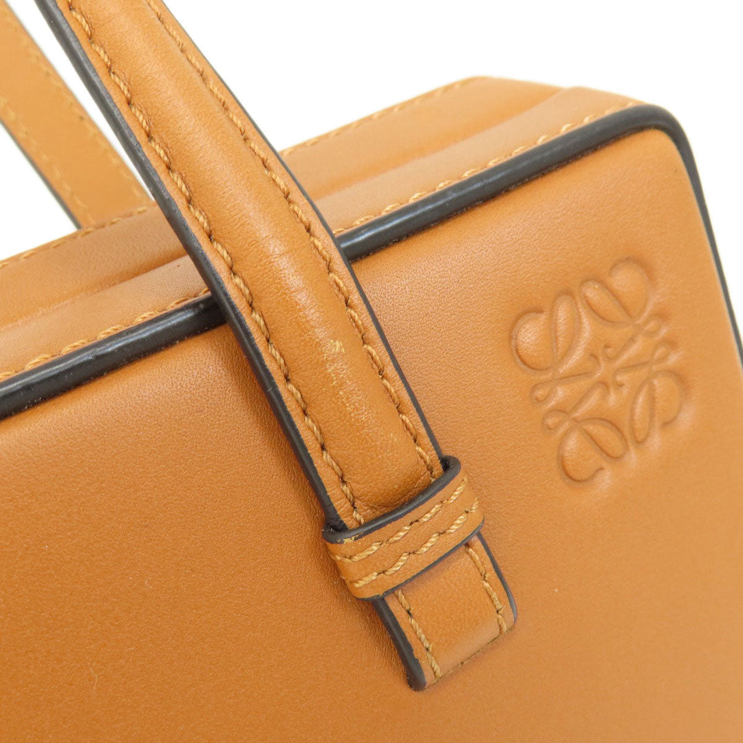 LOEWE Handbag leather Brown Postal bag 2WAY Women Used Authentic