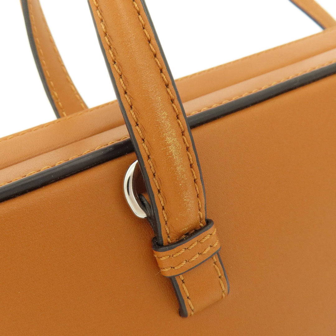 LOEWE Handbag leather Brown Postal bag 2WAY Women Used Authentic