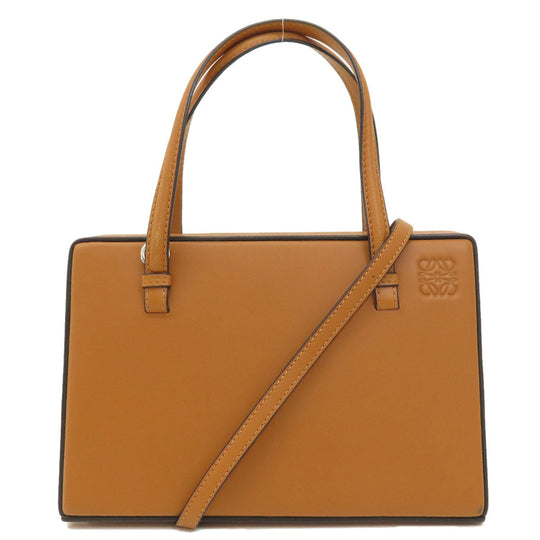 LOEWE Handbag leather Brown Postal bag 2WAY Women Used Authentic