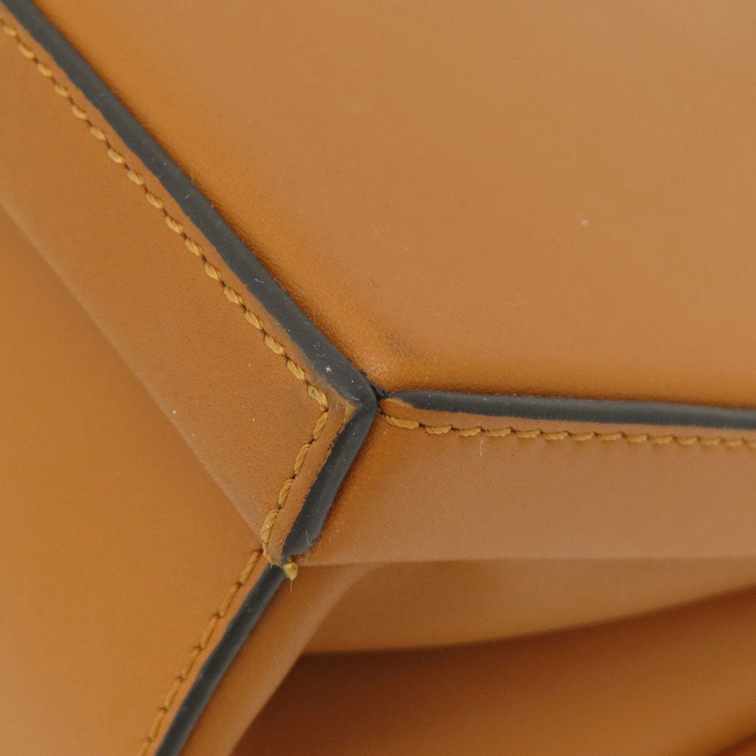 LOEWE Handbag leather Brown Postal bag 2WAY Women Used Authentic
