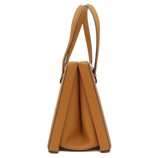 LOEWE Handbag leather Brown Postal bag 2WAY Women Used Authentic